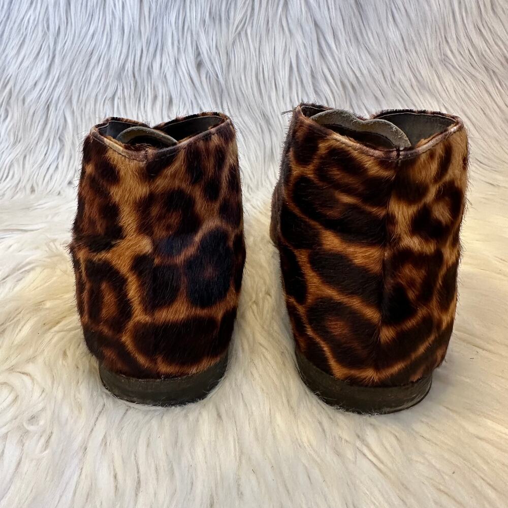 Johnston & Murphy Ankle Chukka Boot Calf Hair Leather Leopard Print Buckle Brown - Picture 5 of 8